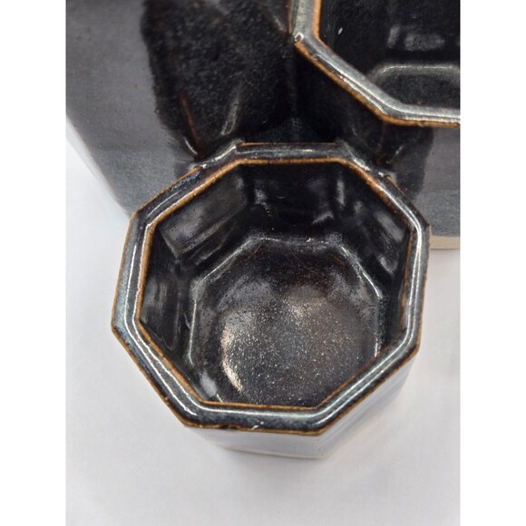 Hand Thrown Stegall Pottery TN Hexagonal Desk Organizer/Vase Signed - Picture 6 of 9